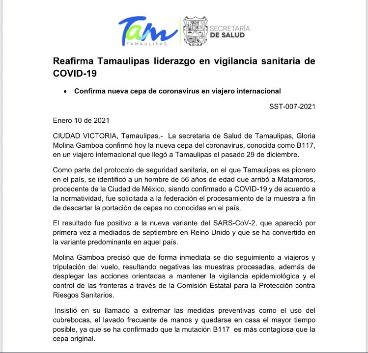 México detecta variante británica de COVID-19 en Tamaulipas - eracgsjw8aandtd