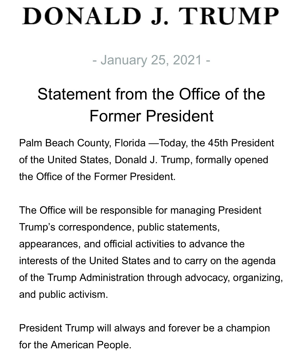 Donald Trump abre en Florida oficina para difundir su "activismo" - oficinatrump