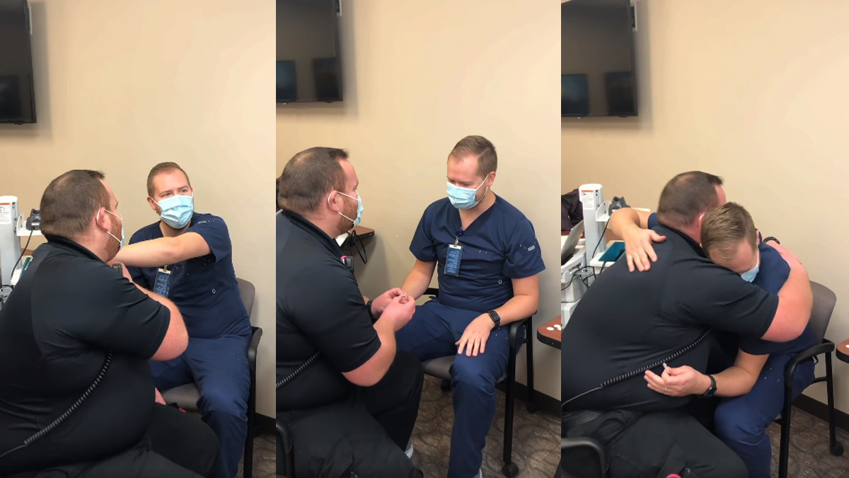 #Video Paramédico propone matrimonio a enfermero que lo vacunó contra COVID-19