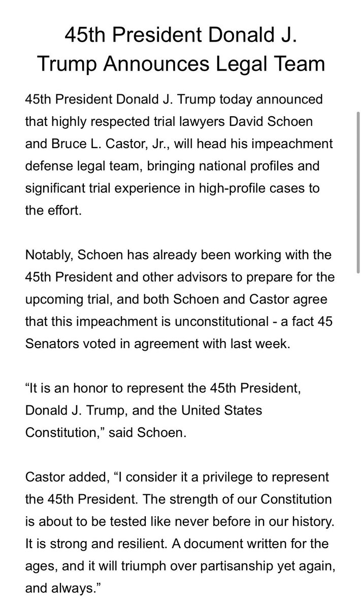 Los abogados David Schoen y Bruce L. Castor Jr. encabezarán defensa legal de Trump en juicio político - trump-2
