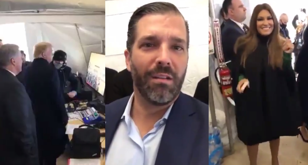 #Video Donald Trump, sus hijos y su equipo de campaña antes de los disturbios en el Capitolio #Video Donald Trump, sus hijos y su equipo de campaña antes de los disturbios en el Capitolio