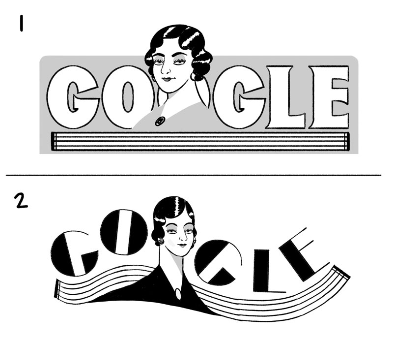 Google rinde homenaje a la compositora María Grever con doodle - bocetos-para-doodle-de-maria-grever