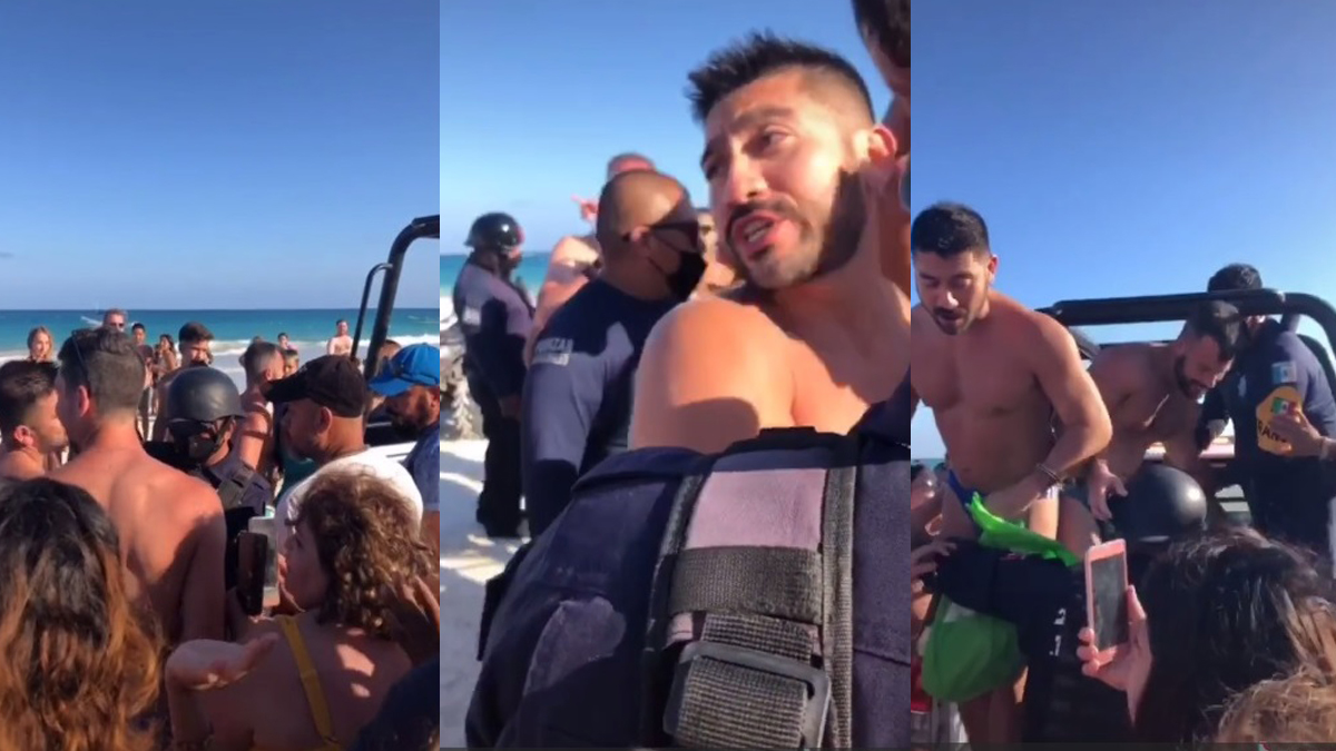 #Video Detienen en Tulum a pareja gay por besarse; acusan homofobia