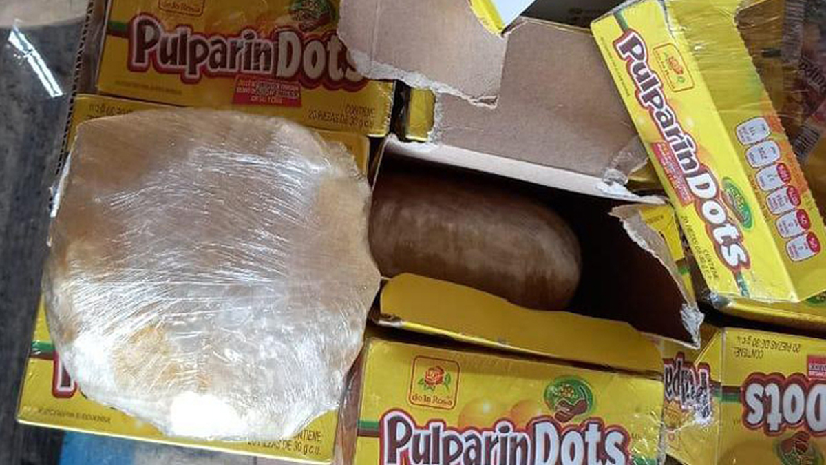 Incautan en Baja California 600 kilos de crystal empaquetados como dulces de tamarindo