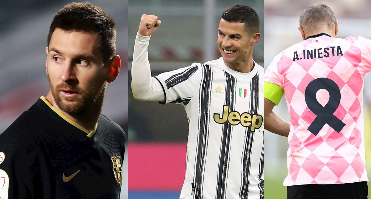 Messi, Ronaldo e Iniesta, los tres mejores futbolistas de la década 2011-2020