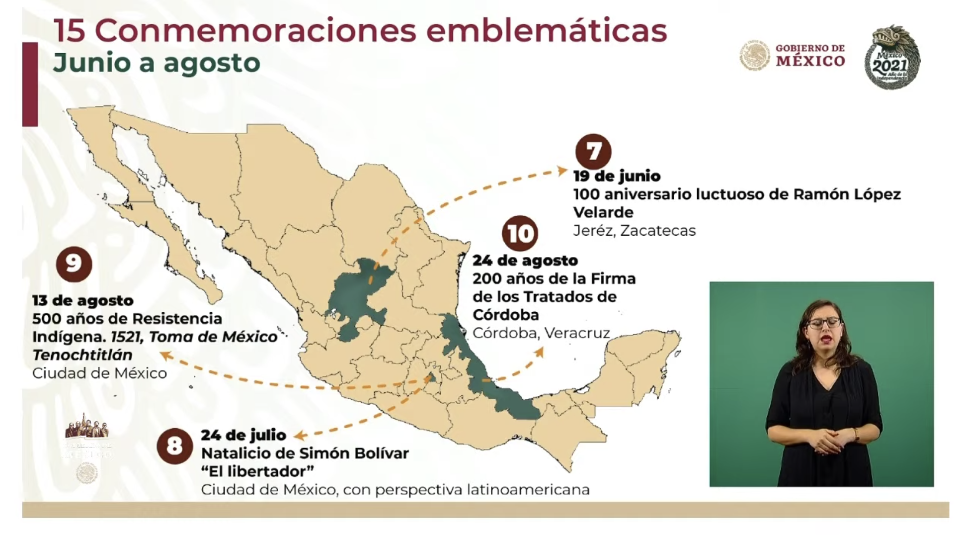 Presenta gobierno 15 eventos emblemáticos para conmemorar el 2021: Año de la Independencia - mexico-2021-eventos-2