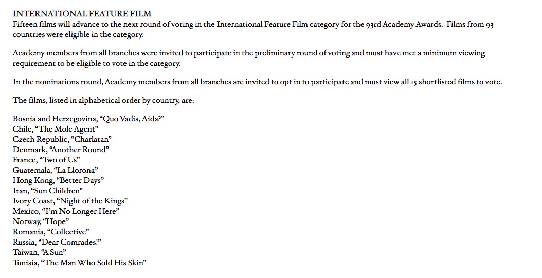 'Ya no estoy aquí' se coloca entre las 15 semifinalistas al Óscar - nominaciones-oscar