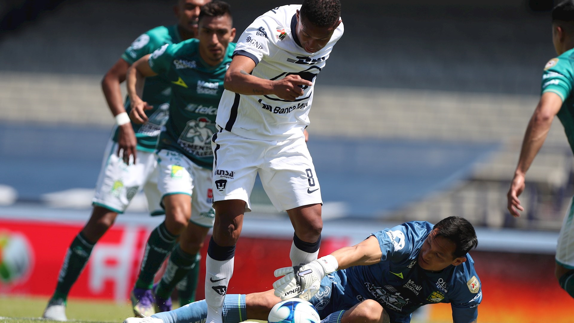 El campeón León derrota por la mínima a Pumas de la UNAM - partido-pumas-leon-liga-mx-210220211