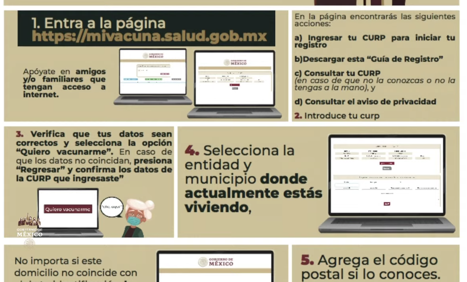 Abre Gobierno de México proceso de vacunación contra COVID-19 para adultos mayores - vacunacion-adultos-mayores-guia-web