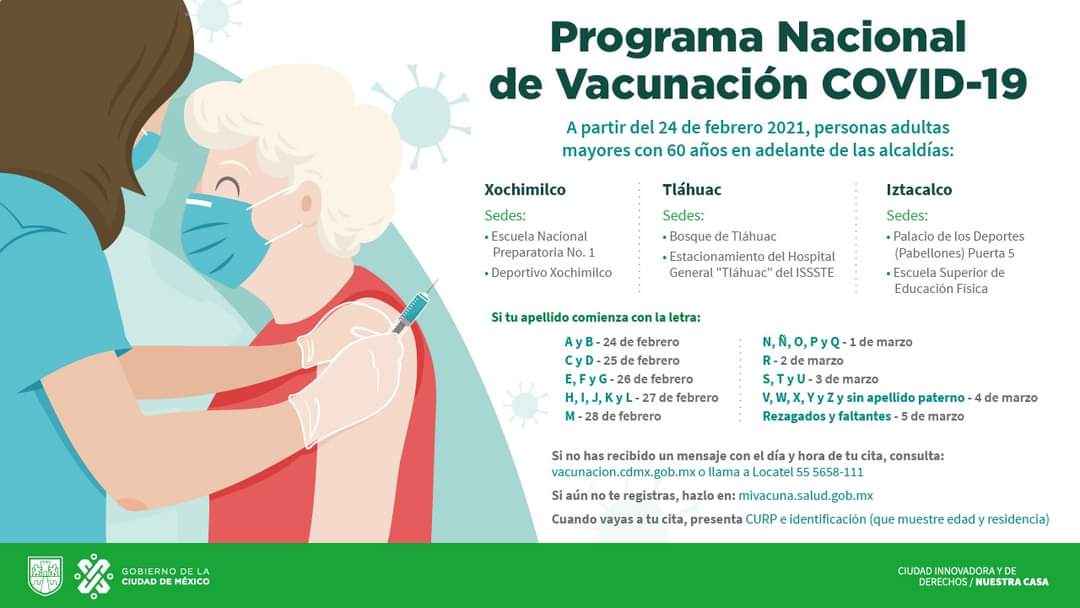 Largas filas en reanudación de vacunación de adultos mayores en CDMX - vacunacion-en-cdmx-segunda-fase