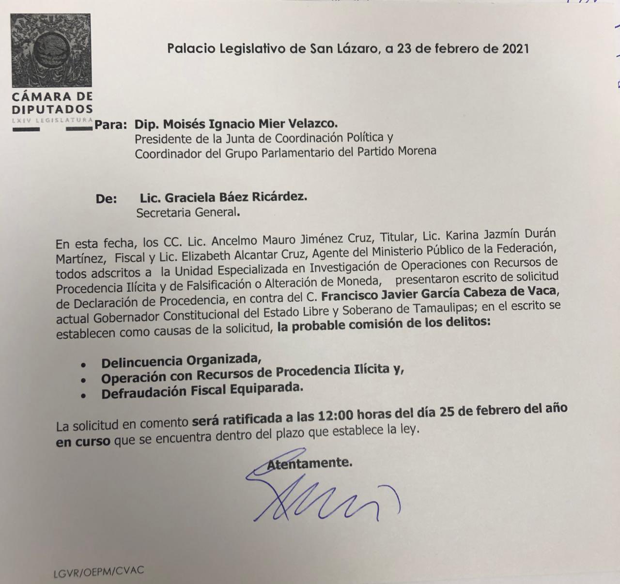Piden desafuero del gobernador de Tamaulipas por delincuencia organizada y defraudación fiscal - whatsapp-image-2021-02-23-at-201344-1