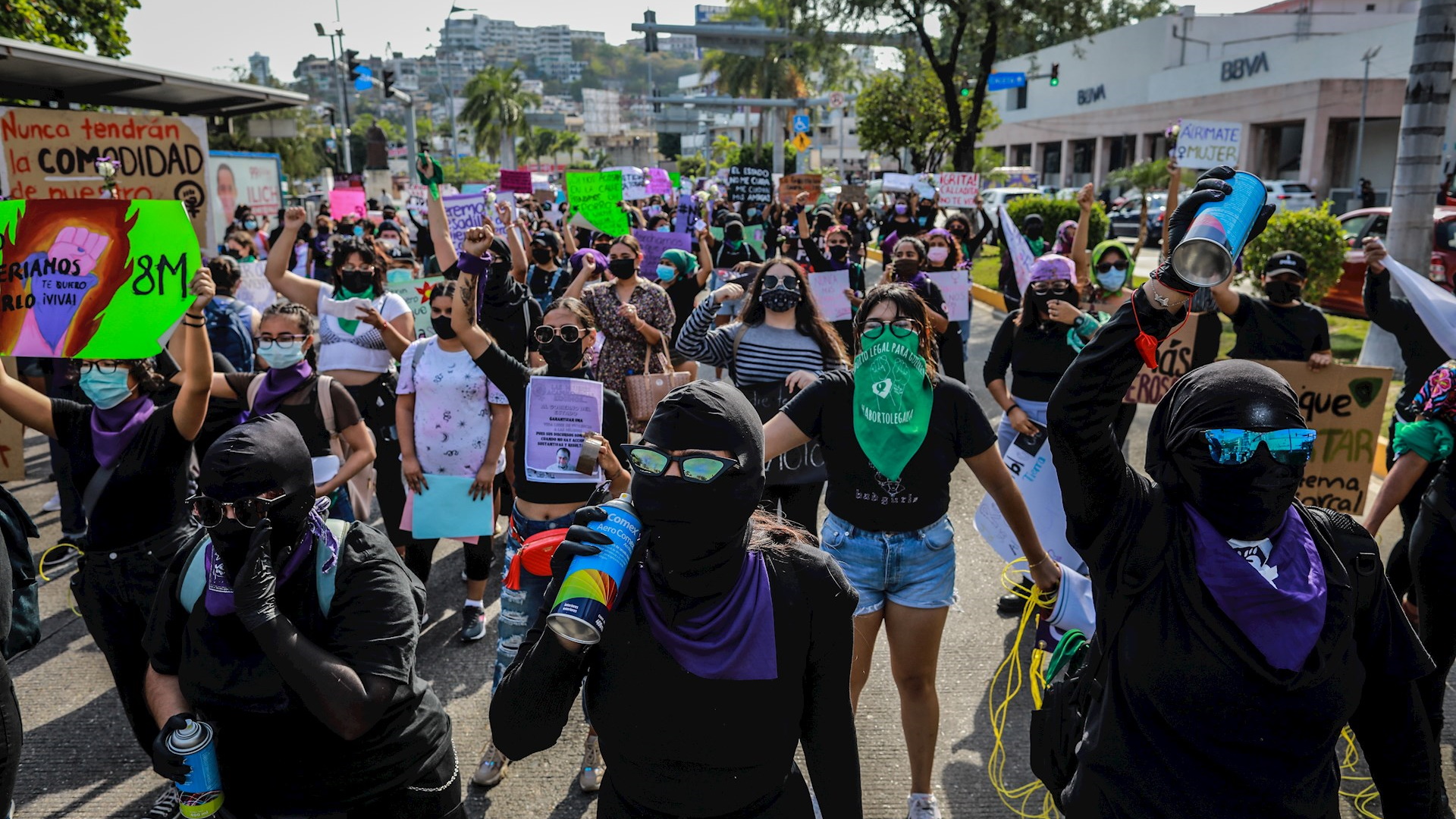 Mujeres salen a las calles en México para protestar en el Día Internacional de la Mujer - acapulco-guerrero-marcha-8m-mexico-feminista