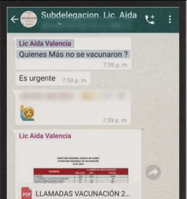 #Audio Subdelegada de Bienestar en Oaxaca 'aparta' vacunas para Servidores de la Nación - chat-lic-valencia