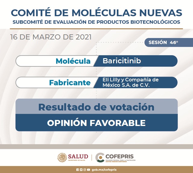 Comité de Moléculas Nuevas da opinión favorable a Baricitinib; Cofepris procederá a integración formal de autorización sanitaria - comite-de-moleculas-nuevas