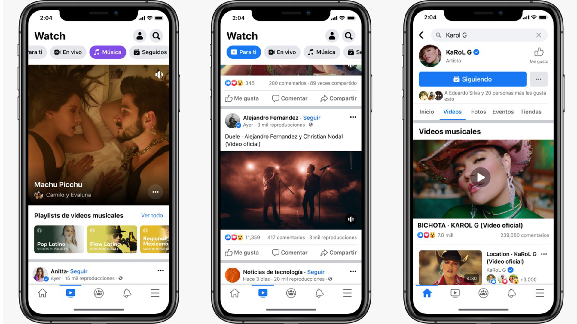 Facebook presenta videos musicales en México