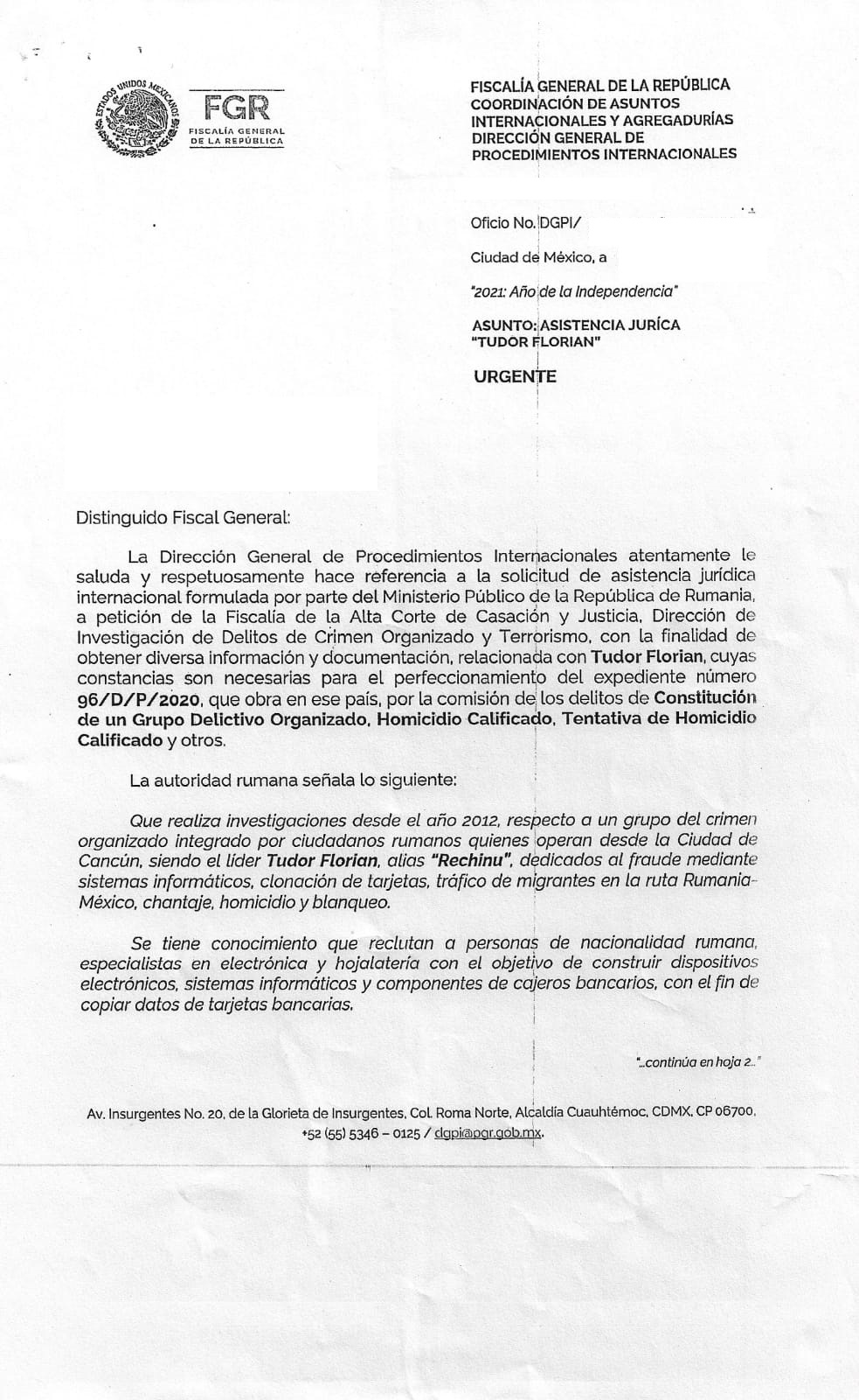 Rumania pide asistencia jurídica a la FGR por caso Florian Tudor - florian-tudor-fgr-rumania