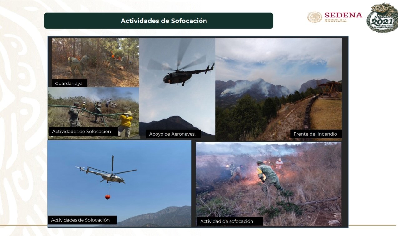 Incendio en límites de Coahuila y Nuevo León controlado en 63 % y liquidado en 35%: Sedena - incendio-coahuila-nuevo-leon-25-marzo