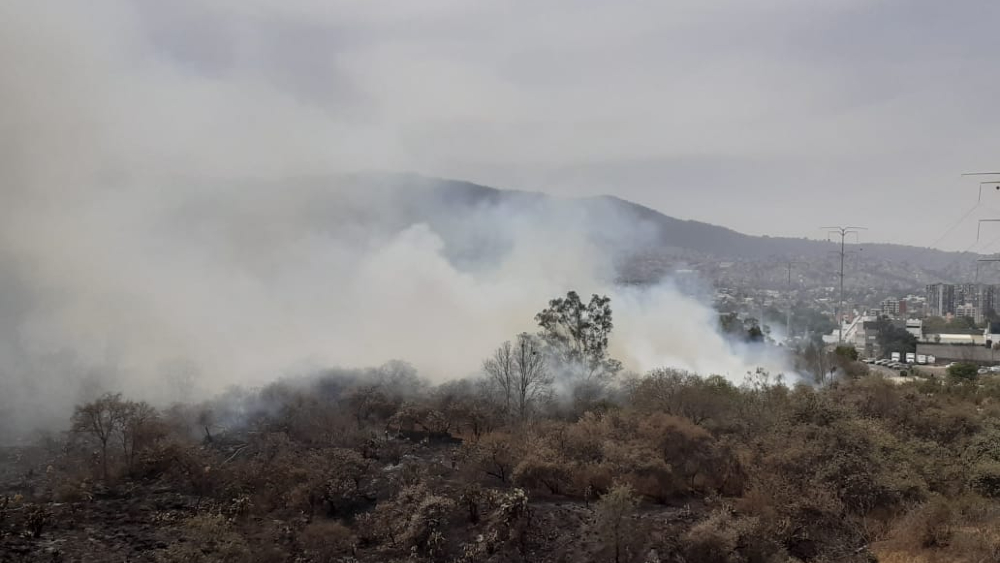 Se reaviva incendio en la colonia Fuentes del Pedregal, en Tlalpan