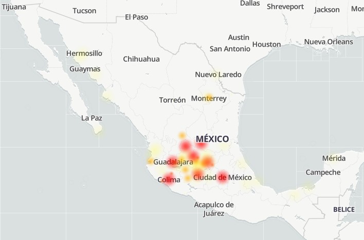 Se cae red de Telcel en el país; usuarios reaccionan con memes - mapa-de-fallas-de-telcel