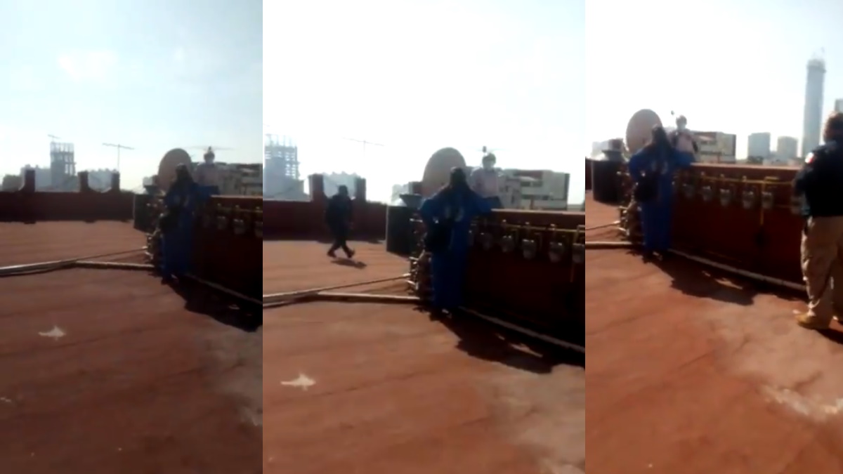 #Video Policías rescatan a adulto mayor que pretendía arrojarse de edificio en la Del Valle