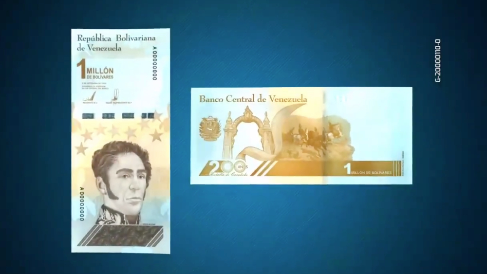 ¿A cuánto equivale el billete de un millón de bolívares venezolanos?