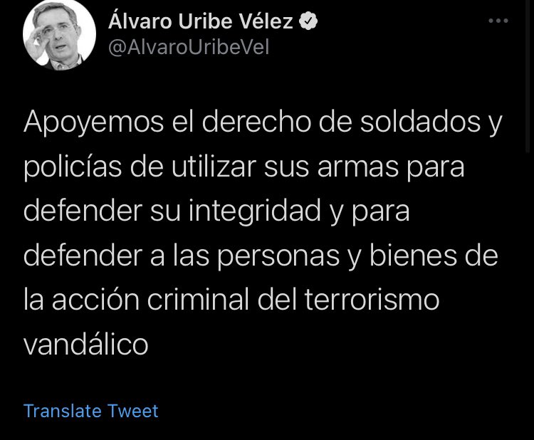 Twitter oculta tuit de expresidente de Colombia por incitar a la violencia - alvaro-uribe-twitter