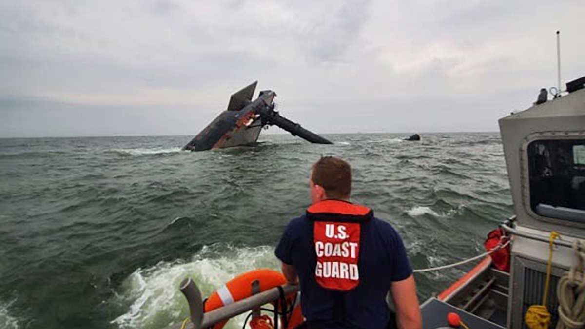 Continúa búsqueda de 9 personas tras hundirse barco comercial en aguas del Golfo de México