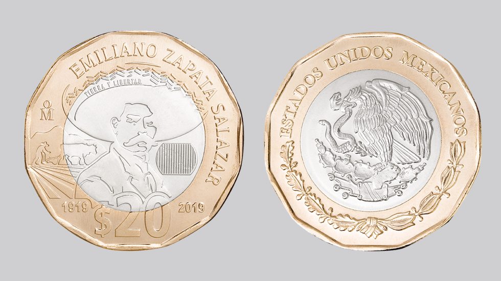 Banxico lanza moneda conmemorativa de 20 pesos con imagen de Emiliano Zapata