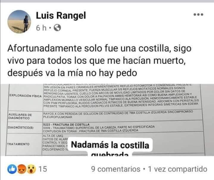 Fiscalía de Nuevo León investigará agresión a aficionado tras Clásico Regio - publicacion-de-luis-rangel-aficionado-golpeado-tras-clasico-regio