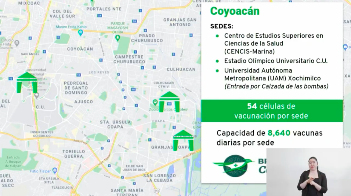 Inicia vacunación con segunda dosis en Coyoacán y Venustiano Carranza - sedes-vacunacion-coyoacan