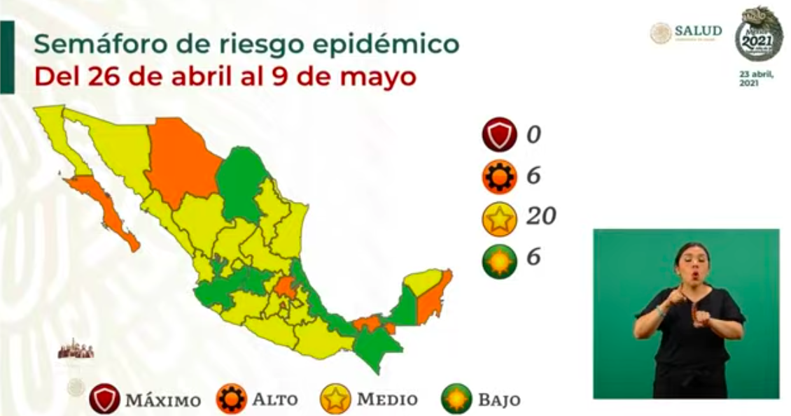 La mayoría de estados se queda en Semáforo Amarillo en medio de repunte - semaforo-epidemiologico
