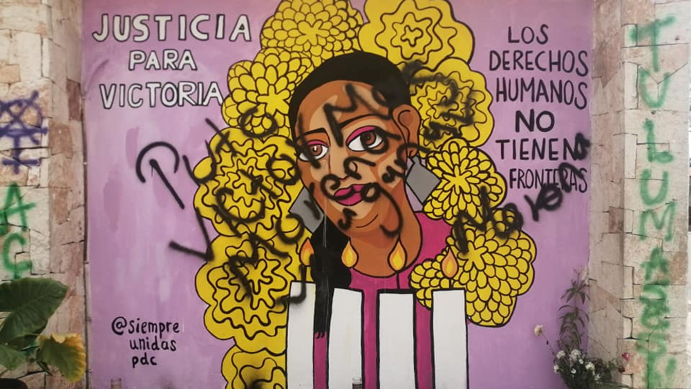 Vandalizan en Tulum mural dedicado a migrante Victoria Salazar