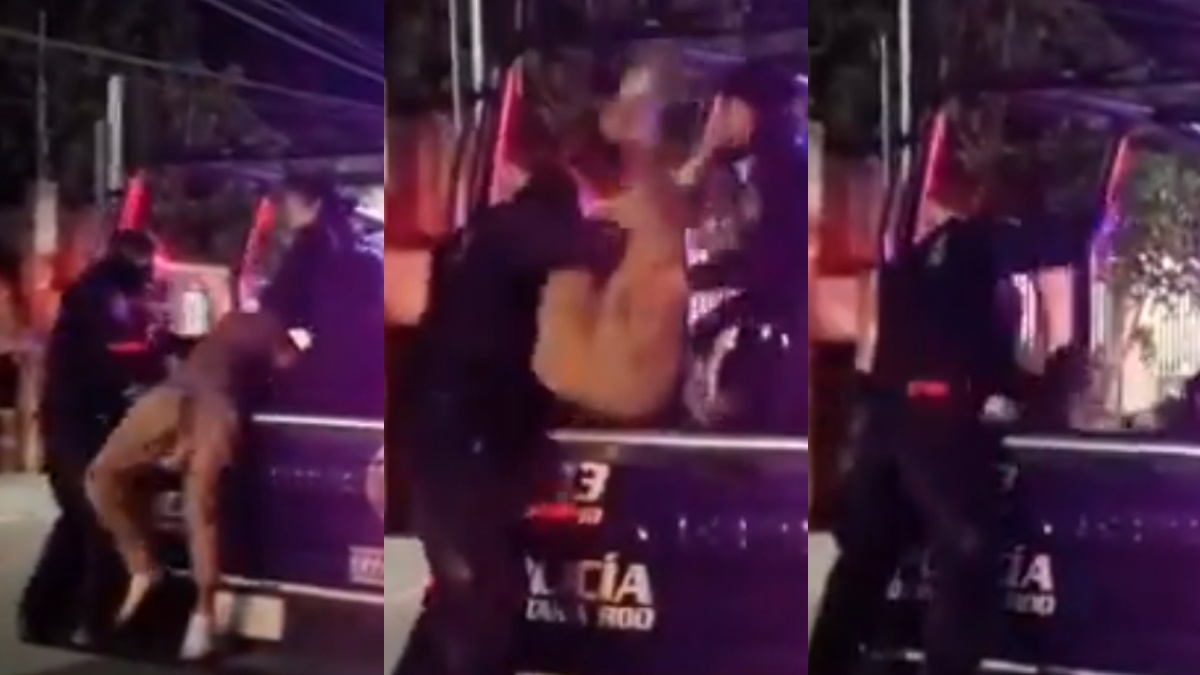 #Video Nuevo caso de violencia policial en Tulum; agentes golpean a detenido en batea de patrulla