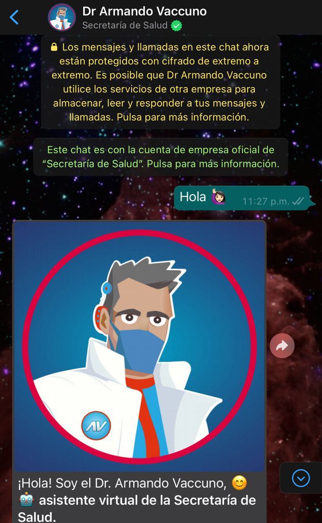 Dr. Armando Vaccuno, el asistente en WhatsApp para preguntas sobre la vacunación - armando-vaccuno-whatsapp