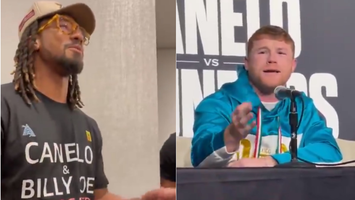 #Video ‘Canelo’ Álvarez “corre” de conferencia de prensa a Demetrius Andrade