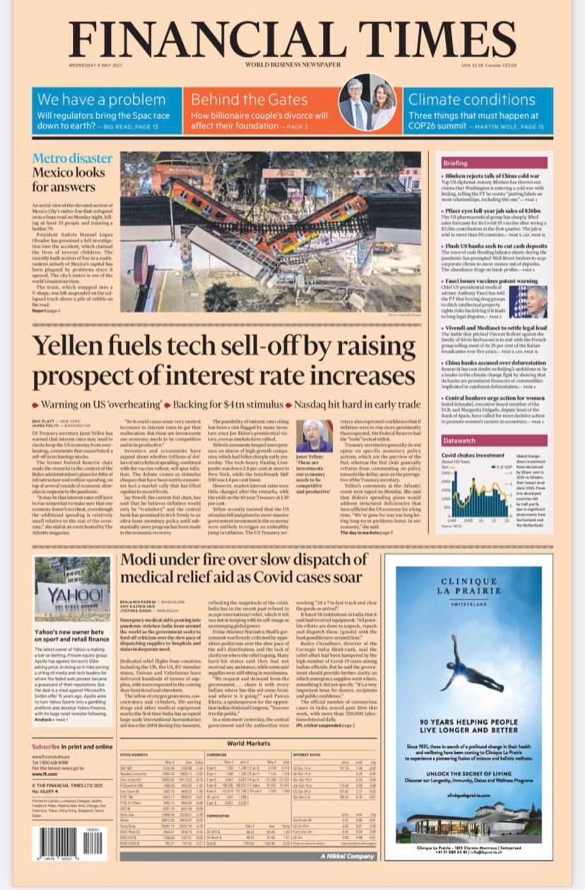 Así la tragedia del Metro en las primeras planas de los periódicos más importantes del mundo - financial-times