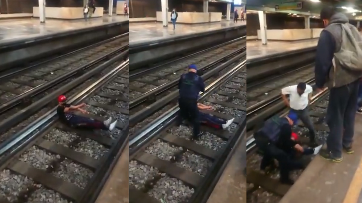 #Video Hombre cae a las vías del Metro en la Línea 4