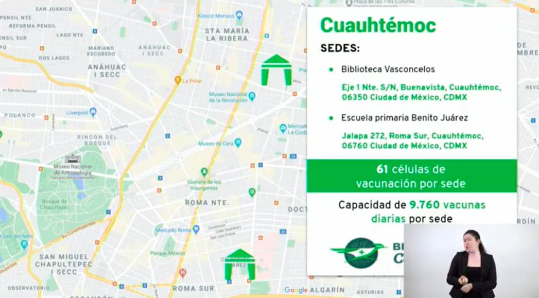 Este martes iniciará vacunación de adultos de 50 a 59 años en la alcaldía Cuauhtémoc - sedes-de-vacunacion