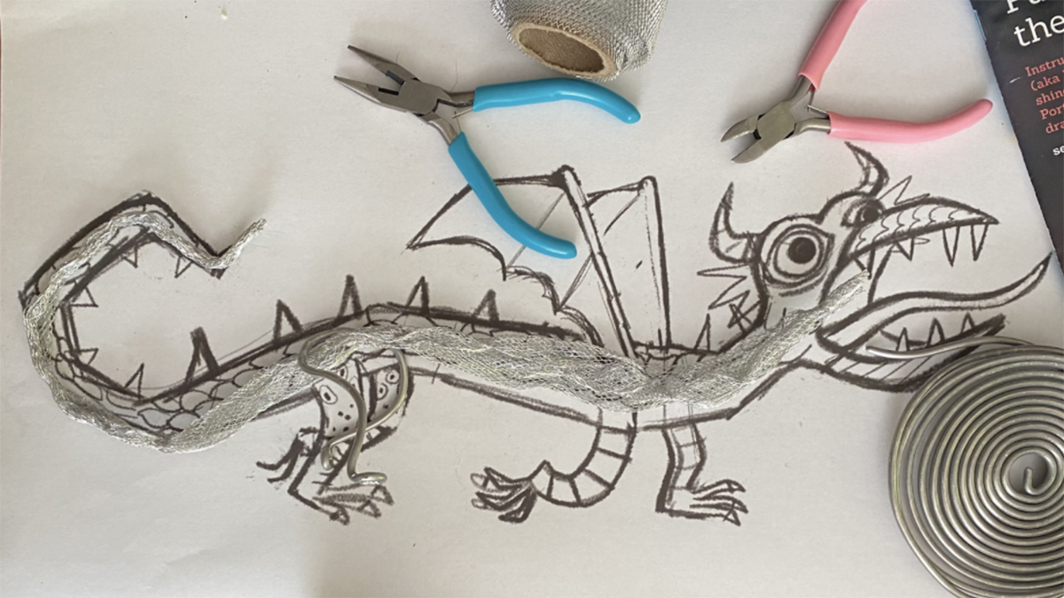 Alebrijes del artista mexicano Pedro Linares dan color al buscador de Google - boceto-de-la-escultura-del-doodle-de-google