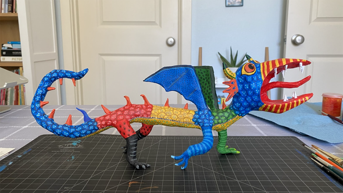 Alebrijes del artista mexicano Pedro Linares dan color al buscador de Google - escultura-del-doodle-de-google-en-forma-de-alebrije