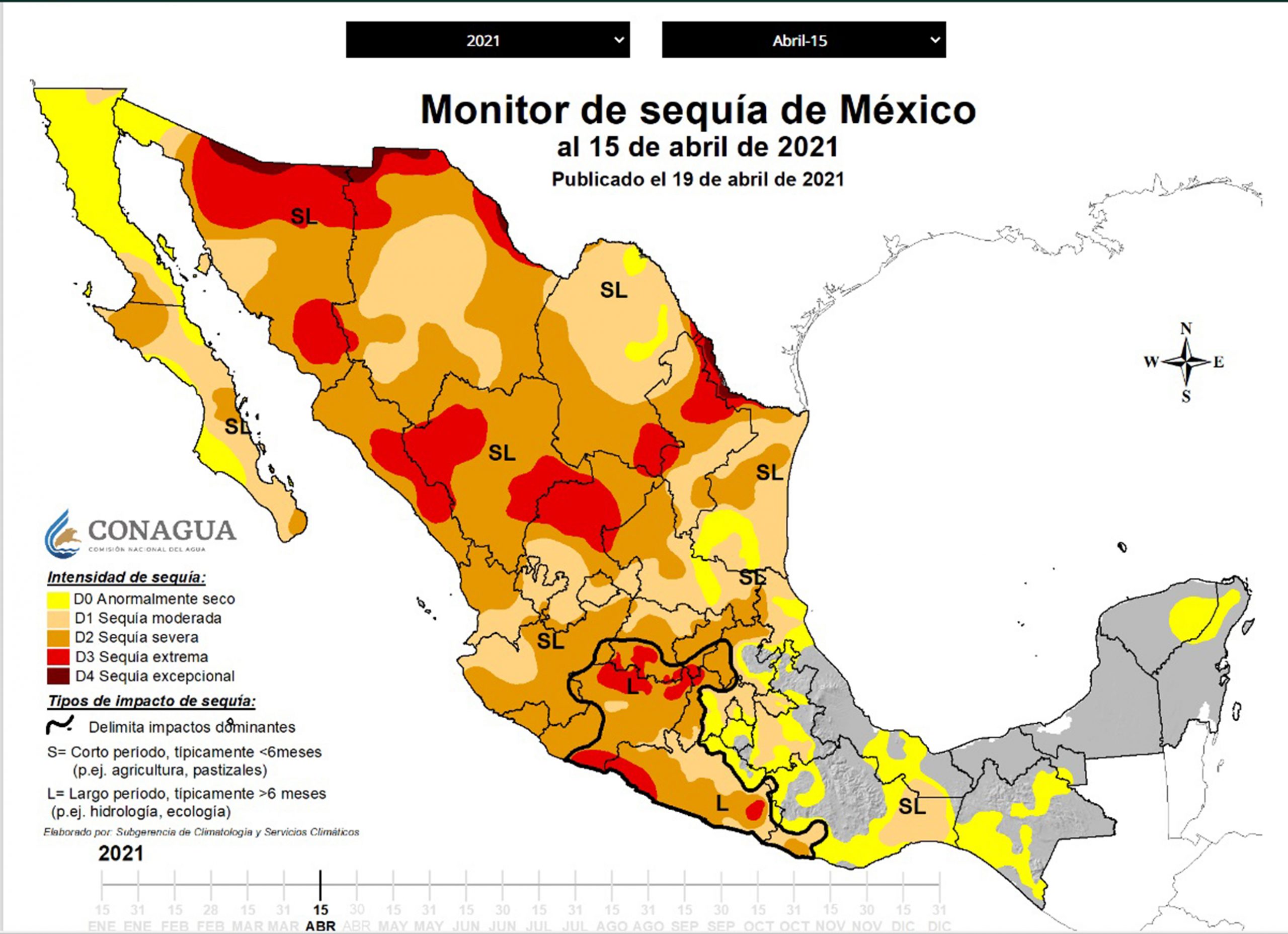 México, cada vez más vulnerable a las sequías - mapa-de-la-sequia-en-mexico-scaled