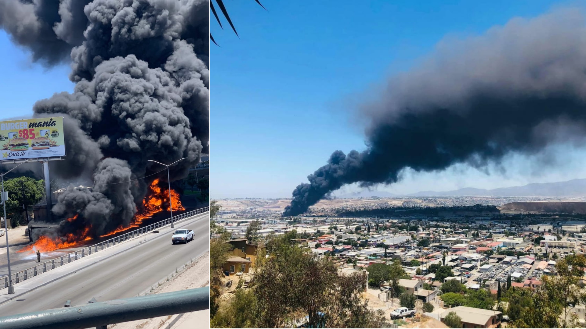 #Video Explota pipa de combustible en Tijuana