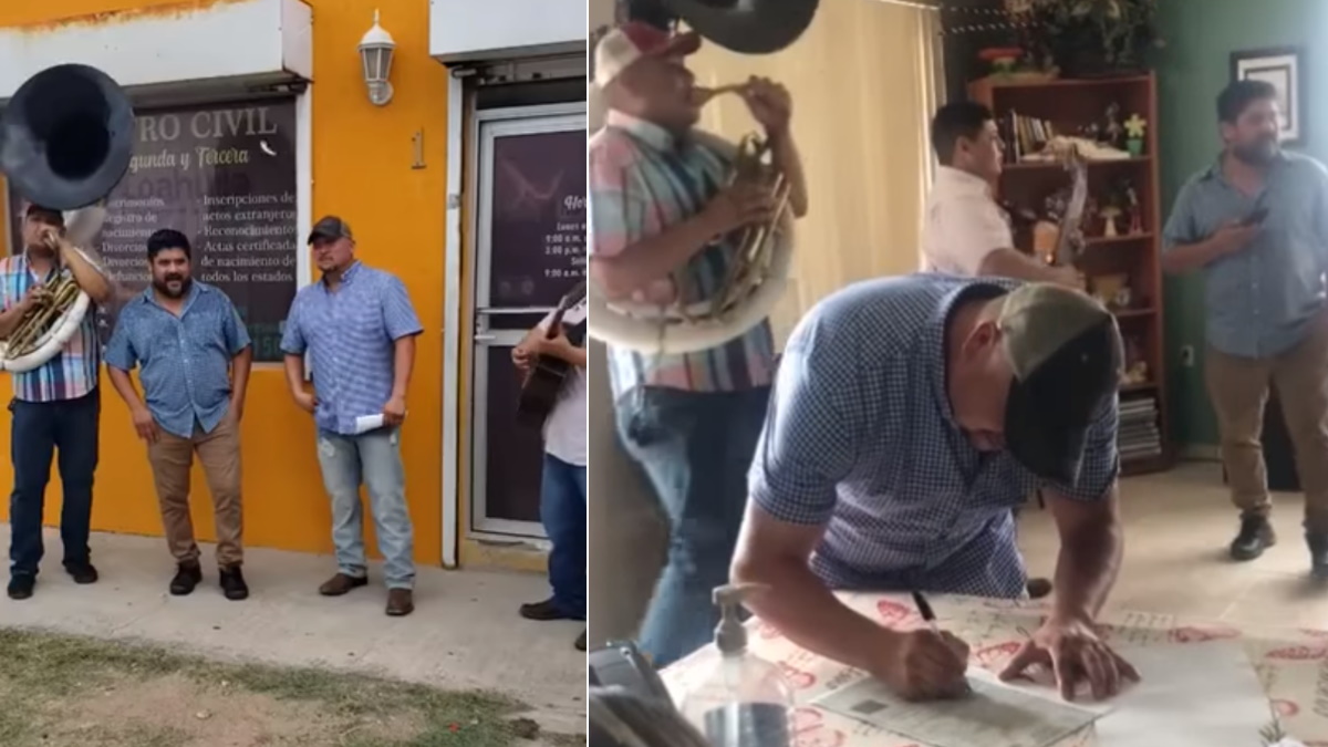 Hombre “celebra” su divorcio con música de banda en Coahuila