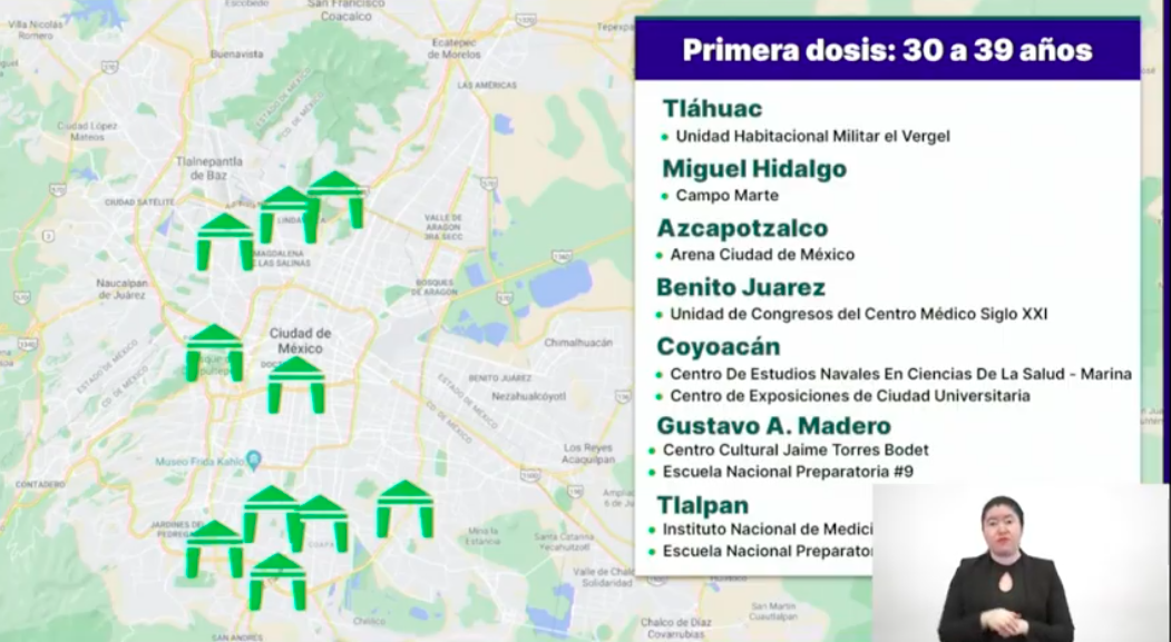Estas serán las sedes de vacunación en Ciudad de México la próxima semana - sedes-primera-dosis