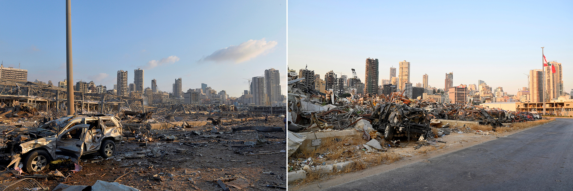 Un año después de la explosión de Beirut aún queda mucho por reconstruir - antes-y-despues-de-beirut-tras-explosion