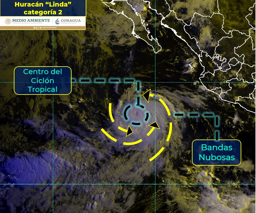 Huracán Linda se fortalece a Categoría 2 en el Pacífico mexicano - huracan-linda-2