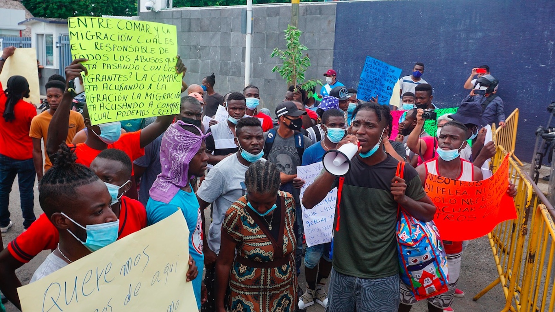 Migrantes suman tres días de protestas en Chiapas