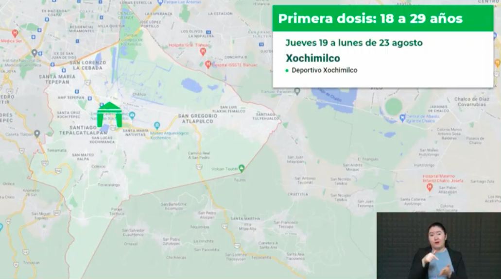 Iniciará vacunación de 18 a 29 años en Xochimilco; aplicarán segunda dosis de 40 a 49 en Cuauhtémoc - sede-xochi