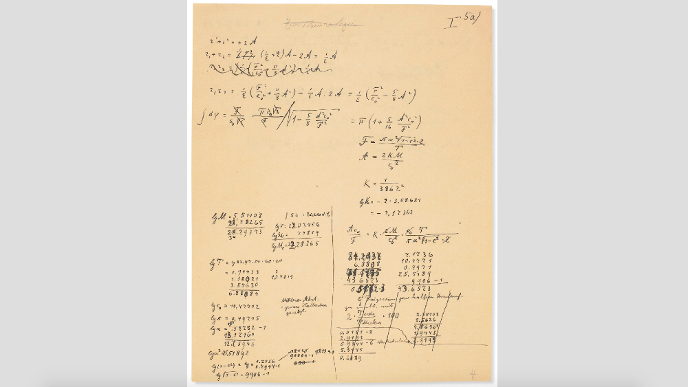 Subastarán manuscrito de Einstein sobre teoría de la relatividad Subastarán manuscrito de Einstein sobre teoría de la relatividad