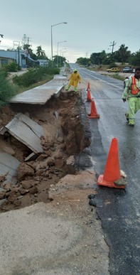 Afectaciones mínimas en vías de Baja California Sur tras impacto de Olaf - foto-6-tramo-cabo-san-lucas-la-paz-km-107800